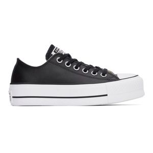 COPY - Black leather platform converse